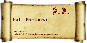 Hell Marianna névjegykártya